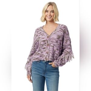 Jessica Simpson Purple and Brown Knit Cardigan